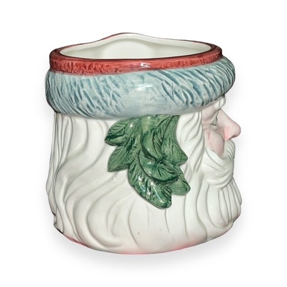 Vtg Fitz & Floyd Christmas Quilt Santa Toby Mug Collectable Santa Omnibus 1990 - Picture 4 of 8